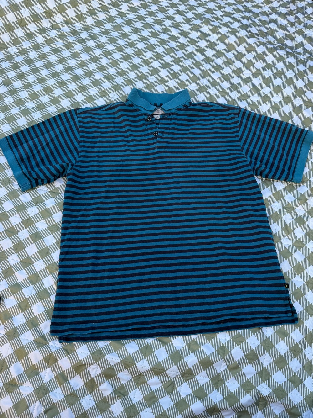Callaway Golf Short-Sleeve Striped Polo Shirt - Teal/navy